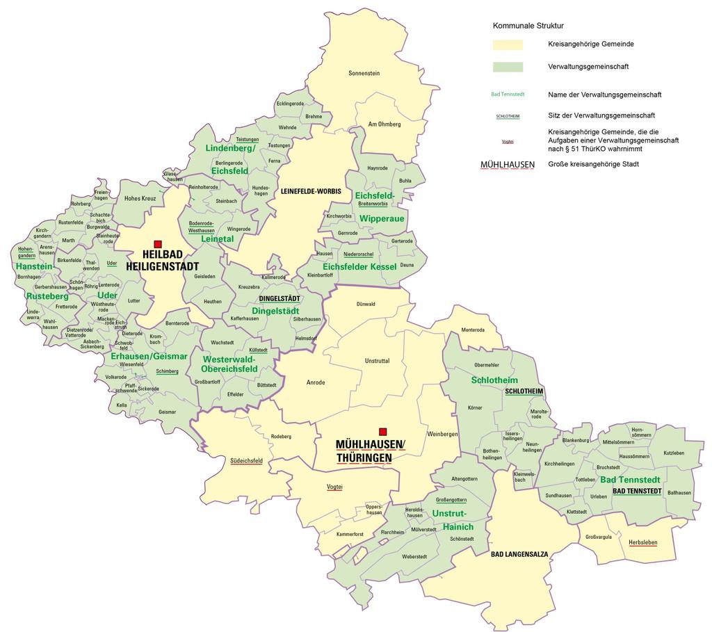 3 Struktur- und Wirtschaftsdaten Der Zuständigkeitsbereich des Gutachterausschusses für Grundstückswerte für das Gebiet des Landkreises Eichsfeld und des Unstrut-Hainich-Kreises (im Folgenden auch