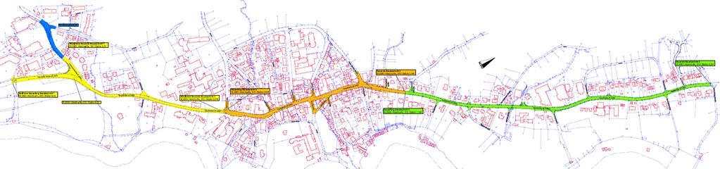 Sachstandsbericht Einführung Bauabschnitt 1 (gelb): Bauabschnitt 2 (orange): Bauabschnitt 3 (grün): Bauabschnitt 4 (blau): Vollausbau der Staatsstraße und der Gehwege zwischen der Treppenanlage beim