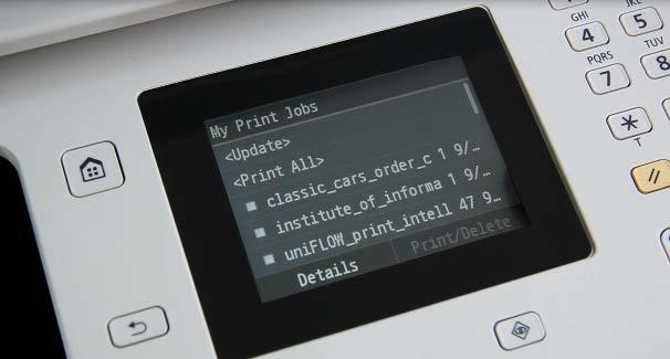 SICHERER DRUCK Geräteund Flottenmanagement My Print Jobs Anwendung zur Darstellung der persönlichen Secure Print