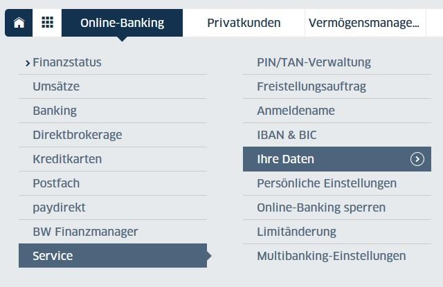 1 Loggen Sie sich in Ihr Online-Banking (https://www.bw-bank.