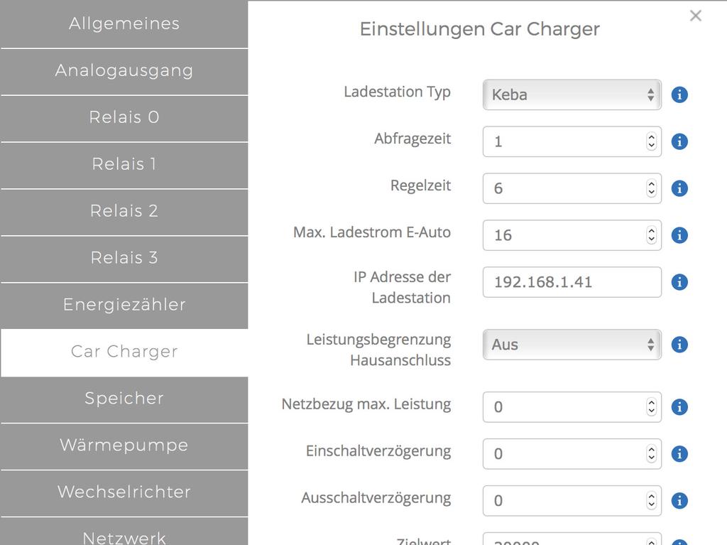 Wenn Sie die Mindestladeleistung Ihres Elektrofahrzeuges nicht kennen, können Sie diese unter /smartfox-car-charger nachlesen.