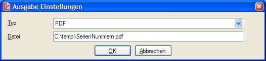 5.3 Ausgabe konfigurieren Über die Schaltfläche Ausgabe wird das Ausgabeformat eingestellt: Abbildung 4: Ausgabe Einstellungen Typ Datei/Drucker Auswahl des Ausgabetyps.