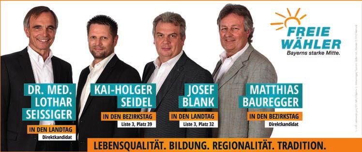 Lothar Seissiger aus Siegsdorf besetzt, danach folgen drei Traunreuter. Josef Blank ist auf Liste 3 Platz 32 zu finden und bewirbt sich somit ebenfalls für den Landtag.