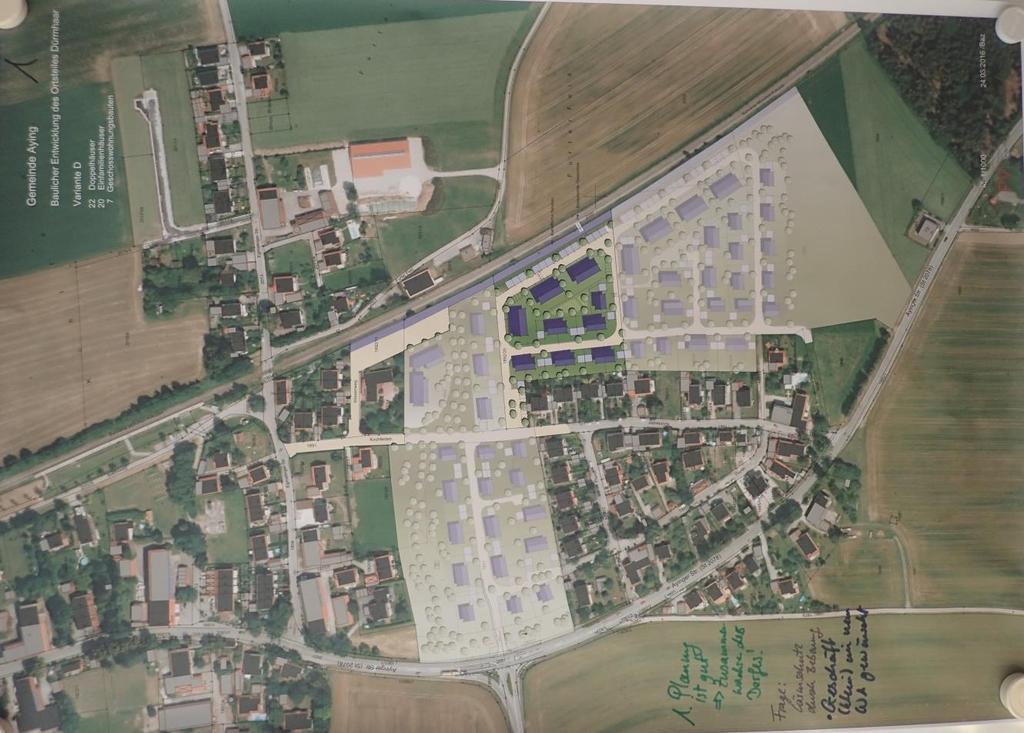 Bauliche Entwicklung des Ortsteils Dürrnhaar: Kommentare: Planung ist gut Zusammenwachsen des Dorfes Frage: