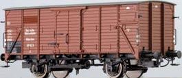 Gedeckter Güterwagen Gm der K.W.St.E. Gedeckter Güterwagen G 0 der DB Vom gedeckten Güterwagen der Verbandsbauart A gab es auch eine gebremste Variante.