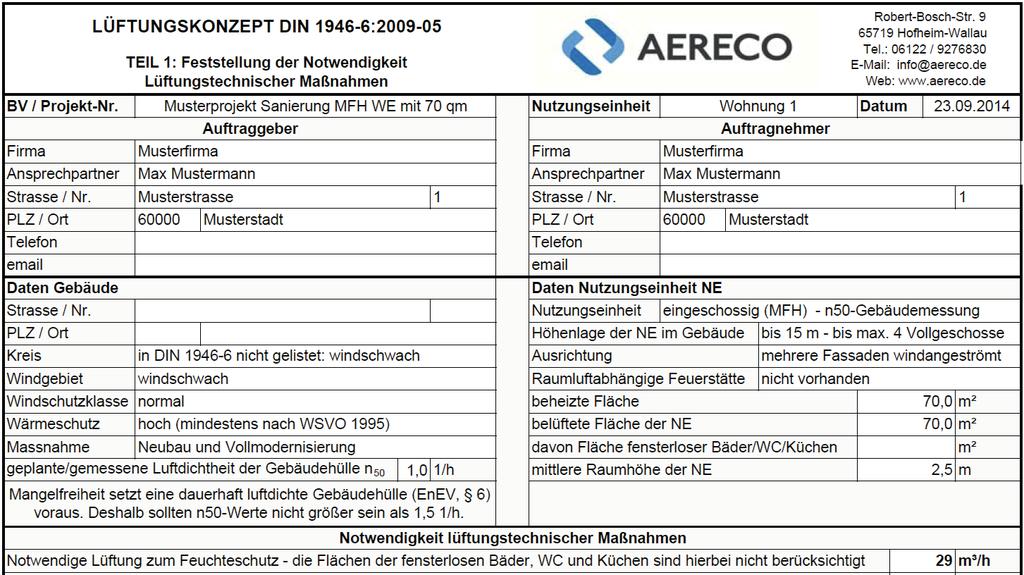 AERECO Bedarfsgeführte Lüftungslösungen 17 NORMATIVE GRUNDLAGE DIN 1946-6 Lüftung von Wohnungen: Wann ist ein Lüftungskonzept für ein Ein- oder Mehrfamilienhaus erforderlich?