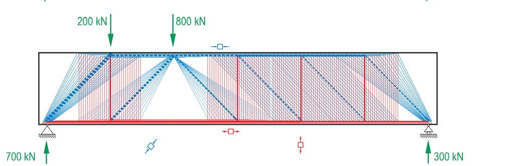 Innere Kräfte in Stahlbetonträgern mit Bügeln Betondruckzone Betondruckdiagonalen
