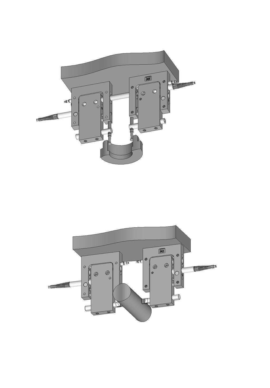 Anwendungsbeispiel mit Blockmesselement BM50-05 (Außenmessung) Messeinsatz, TOU8 (Seite A-7) Trägerplatte spezifisch Platte, PRA1xx-x (Seite O-23) zur vertikalen Montage, PVRxxx (Seite Q)