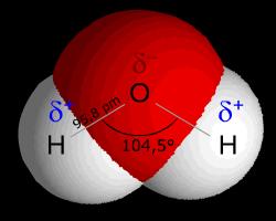 Die zwei Wasserstoffatome sind am Sauerstoffatom gebunden und schließen einen Winkel von ungefähr 104,5 ein. Beim Wassermolekül handelt es sich um eine Elektronenpaarbindung. 3.