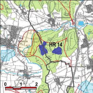 Kennung: HR 14 Altenburg Bad Zwesten, Borken Bad Zwesten; Arnsbach, Kerstenhausen Flächengröße Suchraum: 124 ha Vorranggebiet: 53 ha 5.75 m/s bis unter 6.