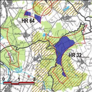 Kennung: HR 64 Flächengröße südlich Seehof Neuental Dorheim, Neuenhain Suchraum: Vorranggebiet: 23 ha lt. Windgutachten über 5.
