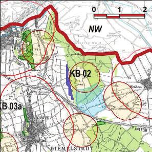 Kennung: KB 02 unterhalb des Quast Diemelstadt Rhoden Flächengröße Suchraum: 34 ha Vorranggebiet: 15 ha 5.75 m/s bis unter 6.