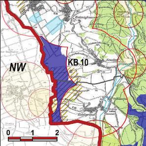 Kennung: KB 10 Neudorf/Kohlgrund Diemelstadt; Bad Arolsen Neudorf, Helmighausen, Hesperinghausen; Kohlgrund Flächengröße Suchraum: 138 ha Vorranggebiet: 181 ha 5,75 m/s bis unter 6,50 m/s, teilweise