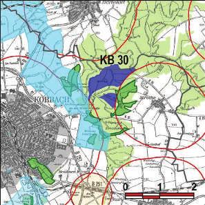 Kennung: KB 30 Marke Korbach; Twistetal Korbach; Berndorf Flächengröße Suchraum: 36 ha Vorranggebiet: 75 ha 5.75 m/s bis unter 6.