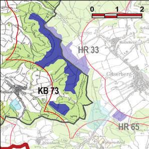 Kennung: KB 73 zwischen Moischeid und Gemünden Gemünden Gemünden, Schiffelbach Flächengröße Suchraum: 135 ha Vorranggebiet: 183 ha 5.75 m/s bis unter 6.