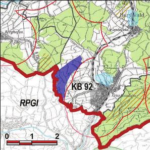 Kennung: KB 92 Flächengröße Kirchgrund Burgwald Ernsthausen Suchraum: Vorranggebiet: 74 ha 5.