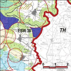 Kennung: ESW 38 Sennigholz Ringgau Rittmannshausen Flächengröße Suchraum: 62 ha Vorranggebiet: 53 ha 5.75 m/s bis unter 6.