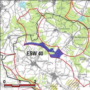 Kennung: ESW 40 Höhlerberg Sontra Heyerode; Diemerode, Stadthosbach, Thurnhosbach Flächengröße Suchraum: 264 ha Vorranggebiet: 67 ha < 5,75 m/s bis unter 6.