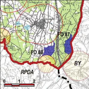 Kennung: FD 88 Steiger Kalbach Heubach Flächengröße Suchraum: 67 ha Vorranggebiet: 43 ha 5,75 m/s bis unter 6,50 m/s überwiegend Offenlandfläche nahe der Grenze zu Südhessen und der Landesgrenze zu