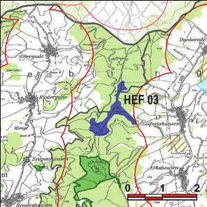 Kennung: HEF 03 Eichkopf Alheim, Rotenburg a.d. Fulda, Obergude, Rotenburg, Seifertshausen Flächengröße Suchraum: 54 ha Vorranggebiet: 53 ha 5.75 m/s bis unter 6.