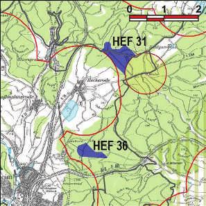 Kennung: HEF 36 südlich Scheid Kirchheim Kirchheim Flächengröße Suchraum: 21 ha Vorranggebiet: 21 ha 5.75 m/s bis unter 6.