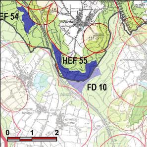 Kennung: HEF 55 Küppel, Wildacker Haunetal Wehrda Flächengröße Suchraum: 96 ha Vorranggebiet: 80 ha 5.75 m/s bis unter 6.