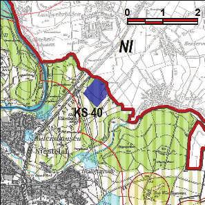 Kennung: KS 40 Schanze / A 7 Niestetal Sandershausen Flächengröße Suchraum: 36 ha Vorranggebiet: 36 ha 5.75 m/s bis unter 6.