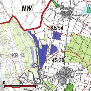 Kennung: KS 54 Flächengröße südlich Wettesingen Breuna Wettesingen Suchraum: Vorranggebiet: 25 ha 5.50 m/s bis unter 6.
