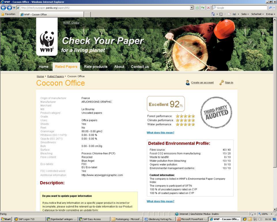 Umwelterklärungen Paper Profile
