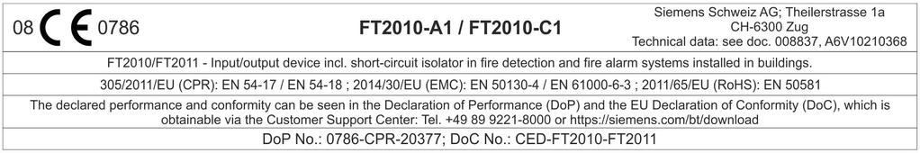 FT200-A / FT200-C / FT20-A Mechanische Daten Abmessungen (B x H x T): FT200-A; FT20-A 283 x 207 x 79 mm FT200-C 283 x 207 x 45 mm Schutzart (IEC 60529)