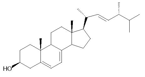 Steroide Ergosterol ist ein Vertreter der Lipidklasse der Steroide, die bei Eukaryonten wichtige Membranlipide sind und