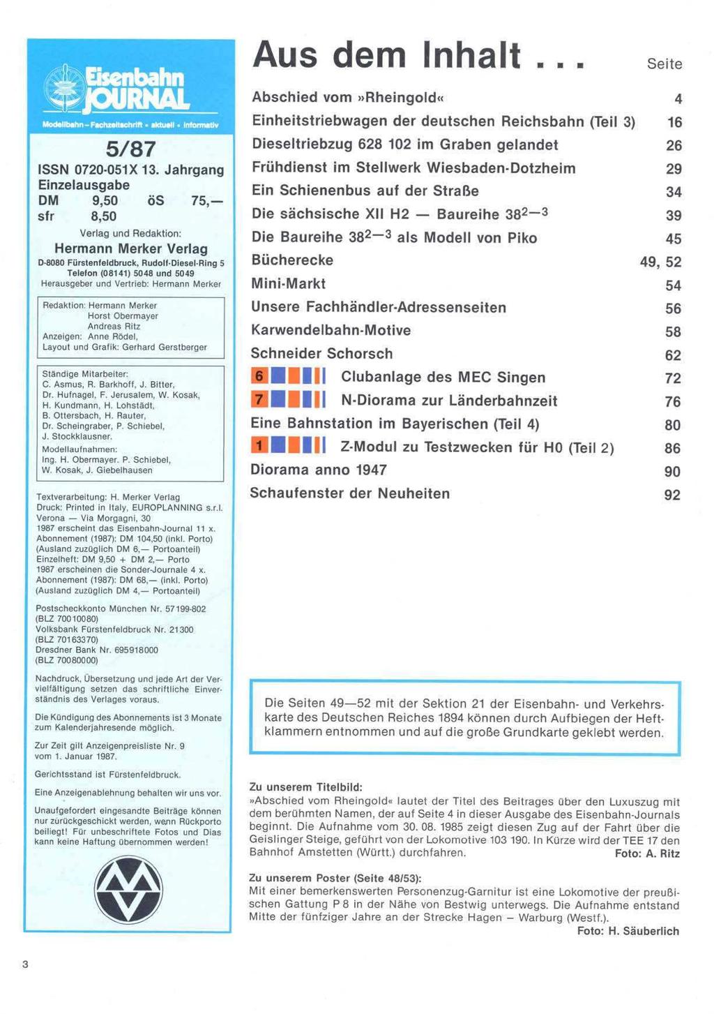 Aus dem Inhalt n n n Seite >N ~720.051X 13. Jahrgang Izelausgabe DM 9,50 ös 75,- sfr 8,50 Hermann Verlag und Redaktion: Merker Verlag 80 Fürstenfeldbruck, Rudolf.