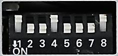 Seite6 1.3.3. Dip-Schalter Einstellungen Interface (schwarz) Manche Einstellungen müssen über die Dip-Schalter des Video- Interface vorgenommen werden.