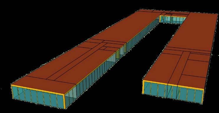 Randbedingungen - Modellaufbau TRNSYS (Transient System Simulation Tool) komplexes Bürogebäude (3D-Modell) Nutzfläche: ca.