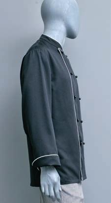 Aufgesetzte Brusttasche links Ärmel kurzarm mit Blende 10 Steckknöpfe schwarz, 2-reihig