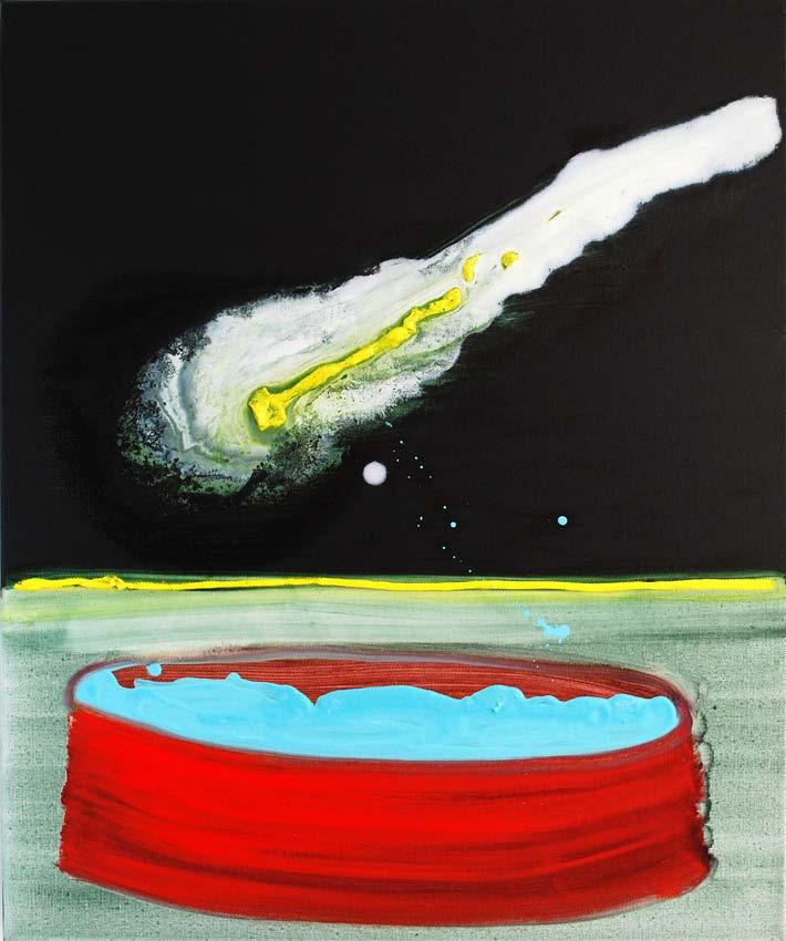 Comet and Pool Painting Oil on canvas 60 x