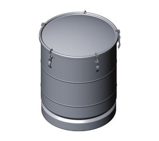 BEHÄLTER Behälter Standardmässig sind von FUCHS folgende Behälter erhältlich: Behälter in Edelstahl Ausführung: Rostfreier Stahl 1.4301, walzblank (1.