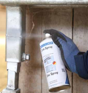 Kleb- und Dichtstoffe Zink-Spray Langanhaltender, kathodischer Korrosionsschutz WEICON Zink-Spray ist TÜV-geprüft und verleiht dauerhaft allen Metalloberflächen einen kathodischen Korrosionsschutz.