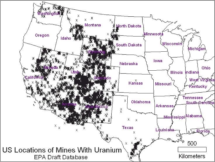 Stillgelegte Uranminen in den