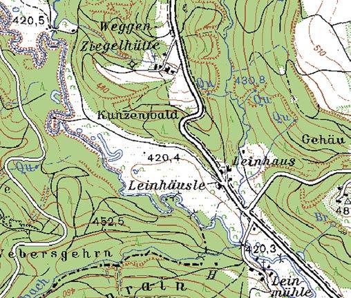84 Streuwiesen an der Lein bei Horn (Iggingen), der Auewald bei Leinzell sowie mehrere Altwässer im Bereich der Amandusmühle (Mutlangen), der Leinmühle (Durlangen) und beim Leinhäusle (Spraitbach).