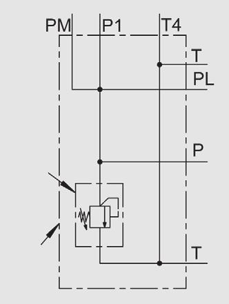 Abmessungen Eingangs- und Ausgangssektion Typ B Anschluss oben 7 0 0 K 0 0 90 F M (x) P 7 0 6 6 0 T S G⅜" 7 6 9 (x) 7 0 6 7 T T 7 I06B verfügt über einen Pumpenanschluss und einen Tankanschluss, die