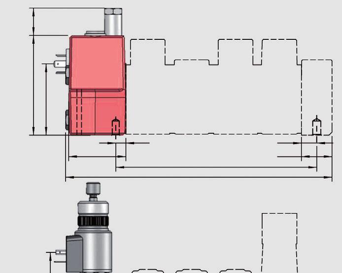 Überschüssiger Volumenstrom wird direkt zum Tank geleitet. Der geregelte Volumenstrom wird über das Stromregelventil FKA und die Messblende PF defi niert.