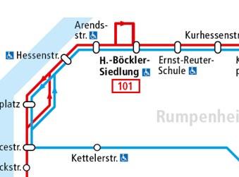 Fahrplanwechsel: Haltestellen Neuer Haltepunkt Hans-Böckler-Siedlung: Am Linienweg der Linie 101 bekommt die Haltestelle Hans-Böckler-Straße einen neuen, zusätzlichen Haltepunkt in der Anhalterstraße.