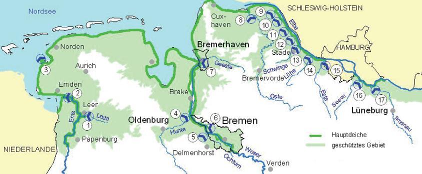 Konsequenzen des Versagens - Überflutung Küstenschutz in Niedersachsen Festlandsküste:
