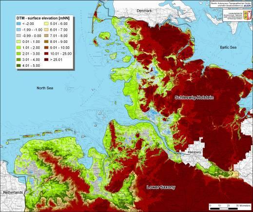 Analyse der Höhenverhältnisse in den Küstengebieten von NI und SH Konsequenzen des