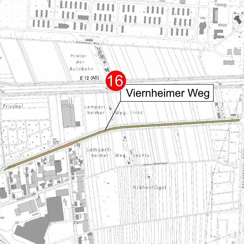 16 Viernheimer Weg zw. Dompfaffweg und Königsberger Allee Projektnummer: 8.