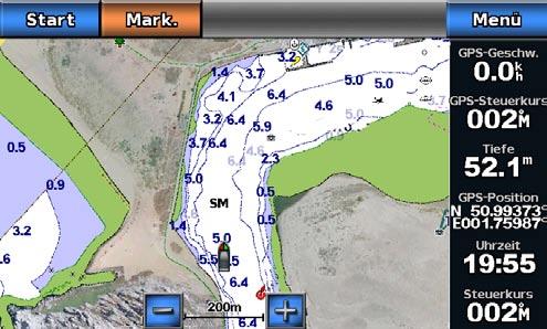 Karten und 3D-Kartenansichten Karten und 3D-Kartenansichten Plotter der Serie GPSMAP 700 verfügen über eine einfache Bildkarte.
