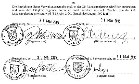 Blick zurück: Aktuelle Satzung der Verwaltungsgemeinschaft 31.