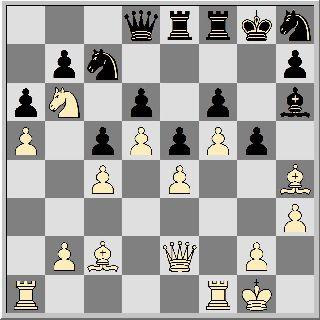 16...Dd7 [Schwarz kann einen Bauern opfern, um die Stellung zu öffnen. 16...g5 17.fxg5 fxg5 18.Lxg5 Sxg5 19.Dxg5] 17.a5 Weiß blockiert auch noch den Damenflügel. 17...Sc7 18.Sa4 Tae8 19.Sb6 Dd8 20.