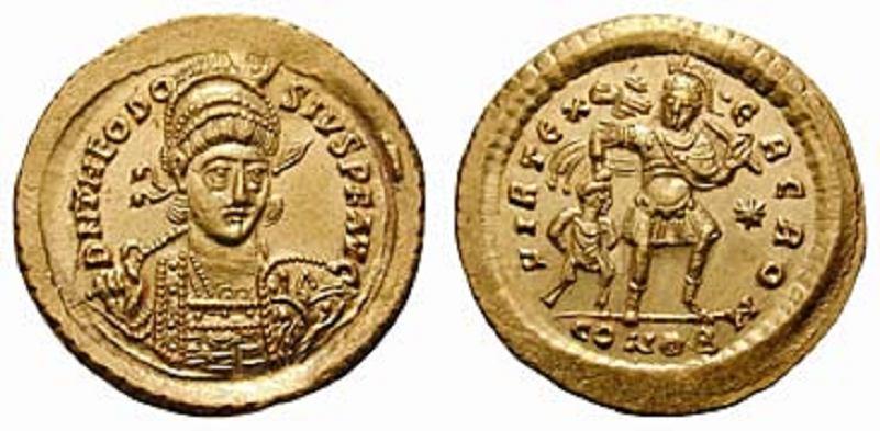 Lot number: 416 Price realized: 2,400 CHF THEODOSIVS II. 402 450 No.